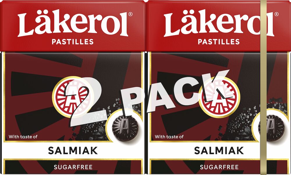 Läkerol - Salmiak 2pk sukkerfri - Läkerol Pastilles - liqorice