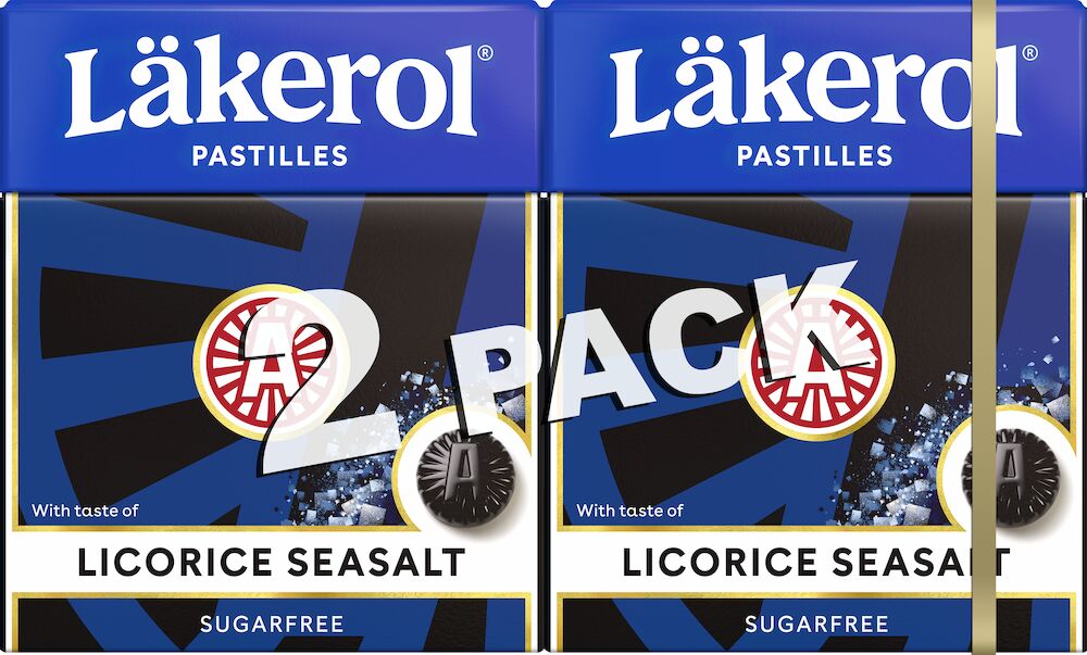 Läkerol - Liquorice Seasalt 2pk sukkerfri - Läkerol Pastilles - liqorice