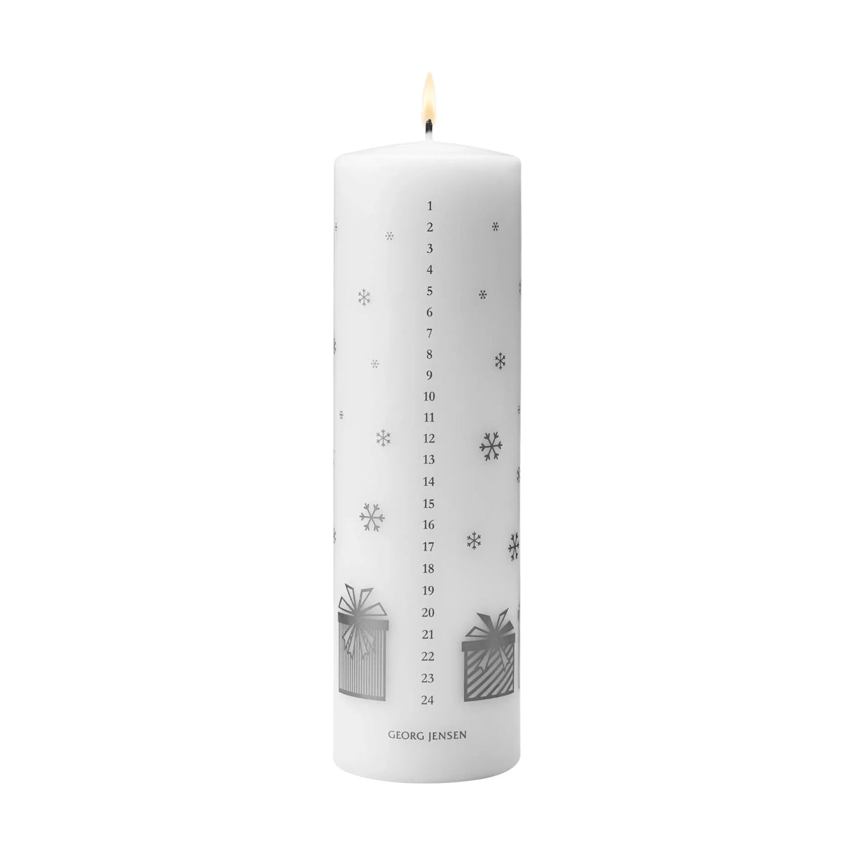 Christmas - Georg Jensen Kalenderlys CC 2025 Sølv - Christmas candle 1-24 - 20cm