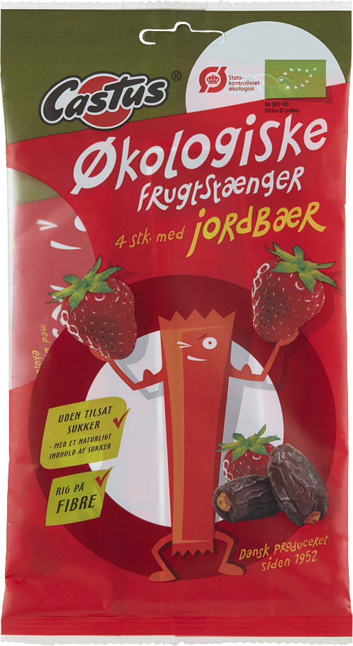 Castus - Frugtstænger Jordbær Øko 4 pcs  - strawberry