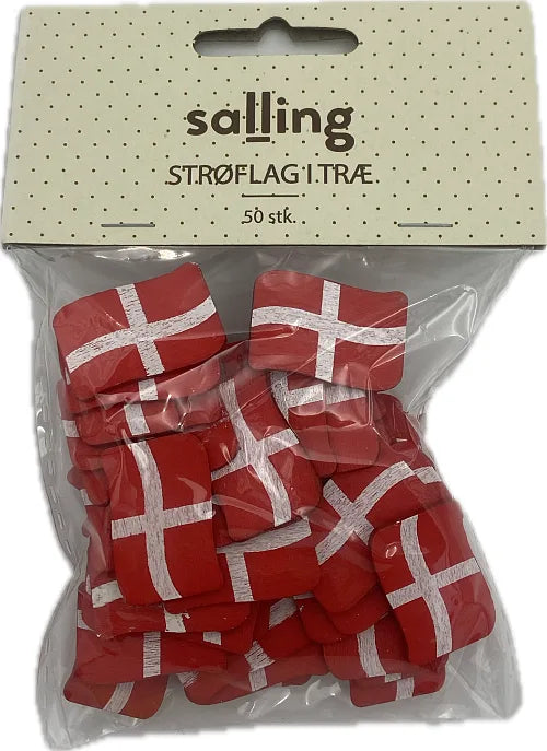 Celebration - Strøflag i træ 50 stk. - confetti - small wood flags