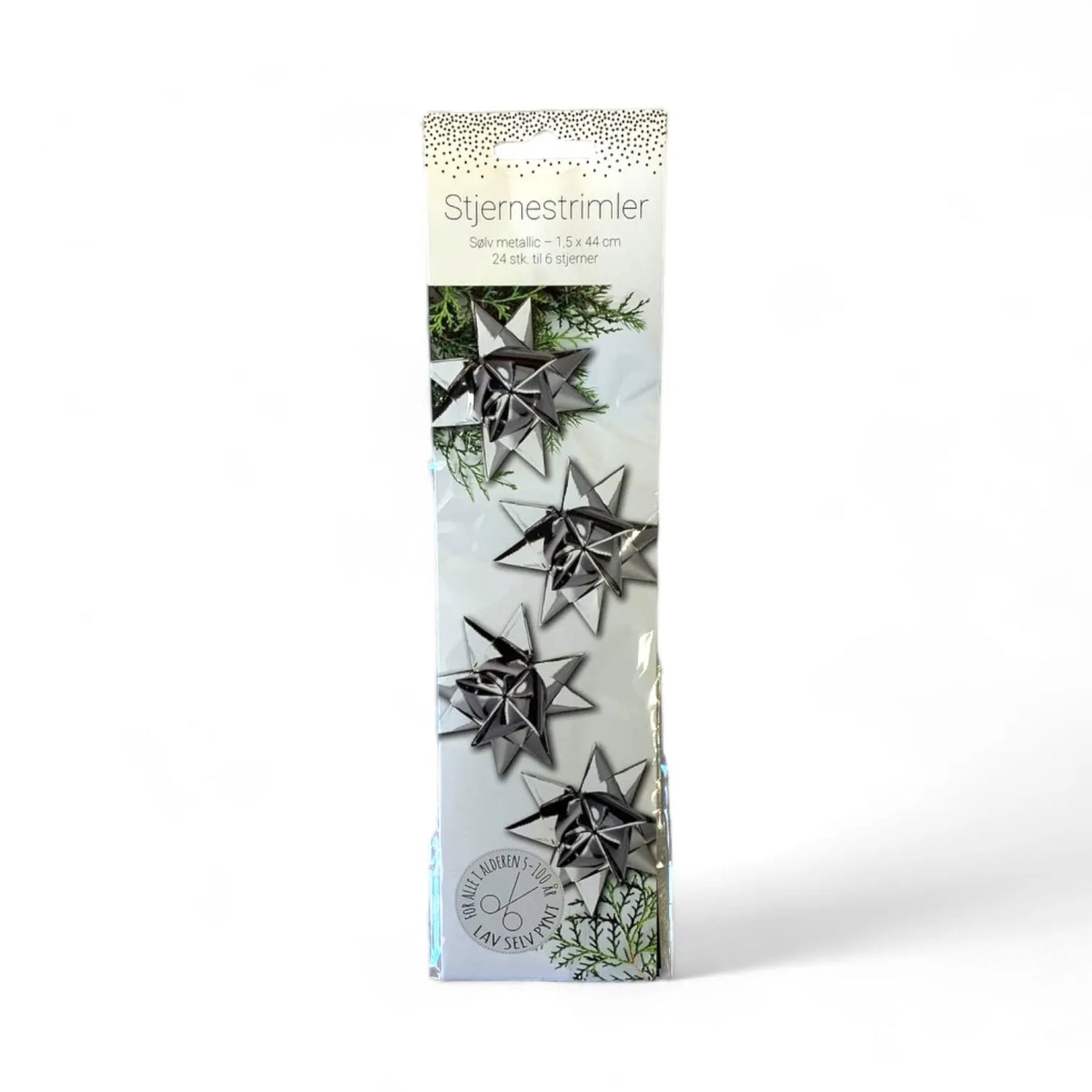 Christmas - Flet selv Stjernestrimler - sølv metallic