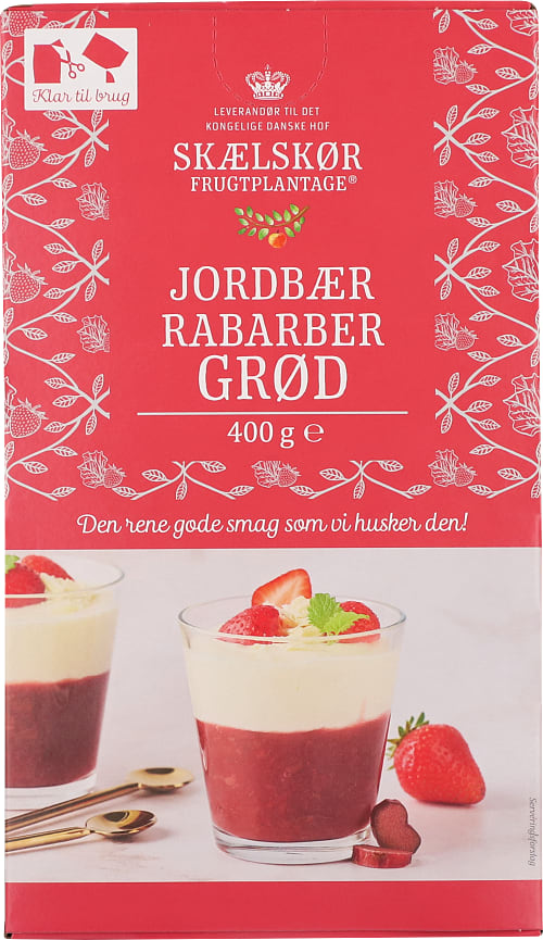 Jordbær/Rabarbergrød - strawberry/rhubarb Best before date 21st February 2026
