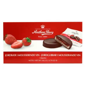 Anthon Berg - Jordbær i Mousserende vin - Dark Chocolate with Marzipan and strawberries