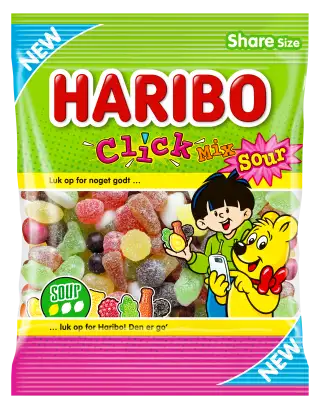 Haribo Click Mix Sour - winegum / liquorice mix