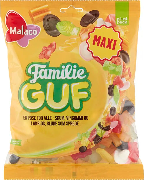 Malaco - Familie Guf Maxi  340g - winegum / liquorice / foam mix