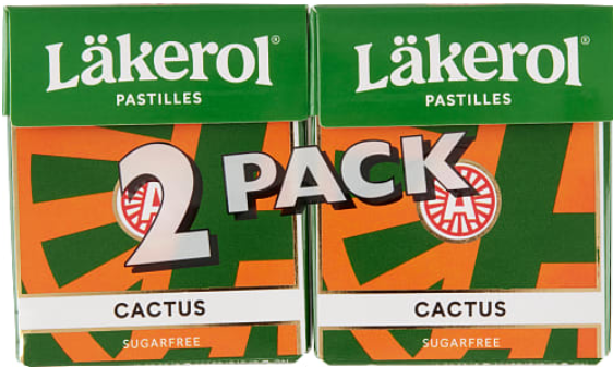 Läkerol - Cactus 2pk sukkerfri - Läkerol Pastilles - liqorice Best before date 1st December 2025