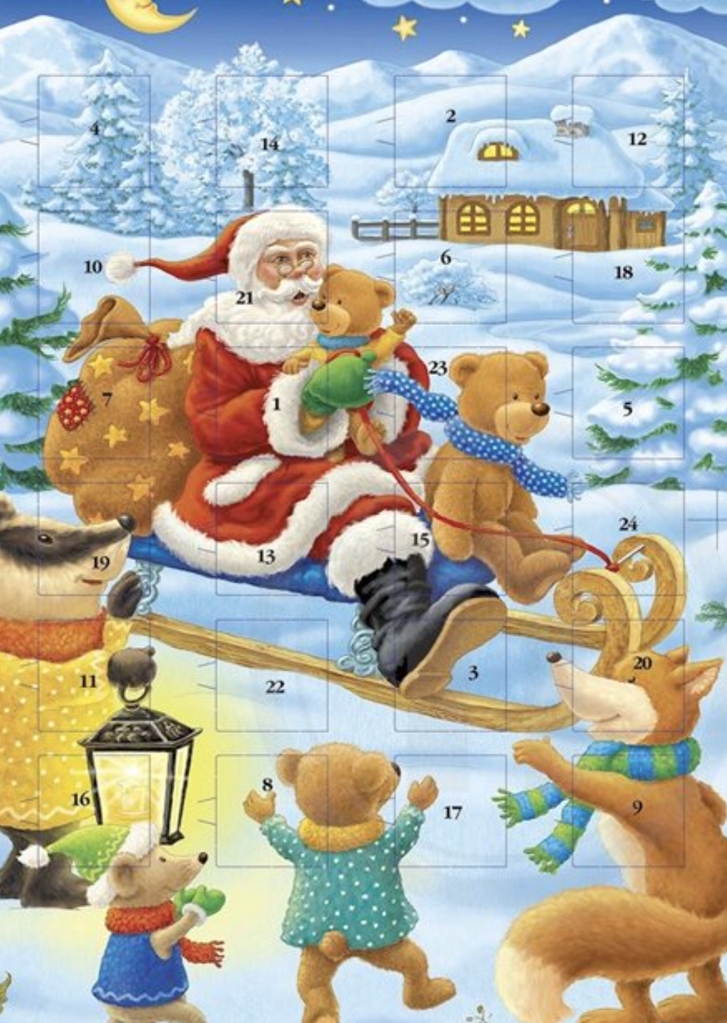 RETRO CHOCOLATE CHRISTMAS CALENDAR - open a surprice every day 1st - 24th December