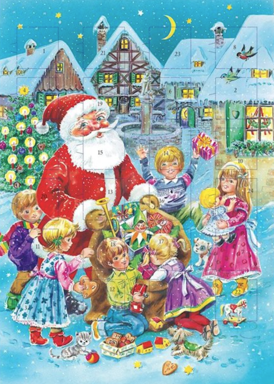 RETRO CHOCOLATE CHRISTMAS CALENDAR - open a surprice every day 1st - 24th December