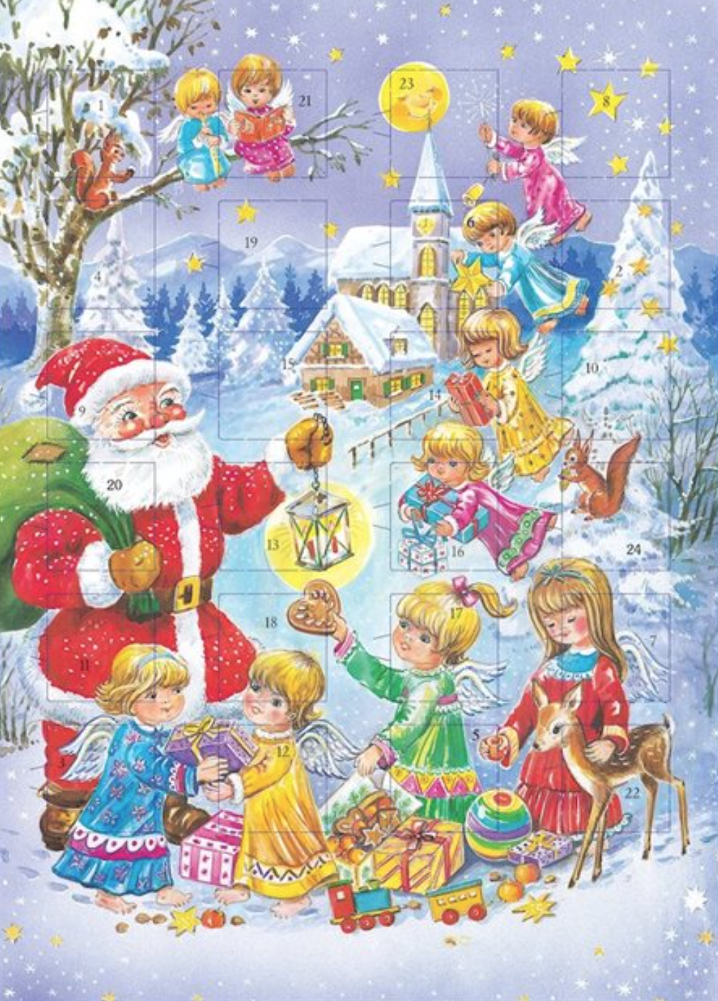 RETRO CHOCOLATE CHRISTMAS CALENDAR - open a surprice every day 1st - 24th December