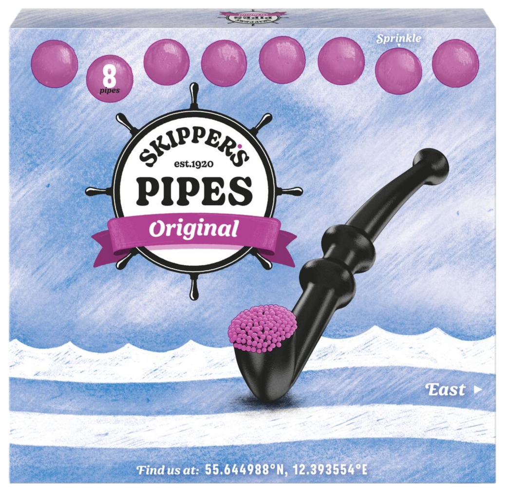 Malaco - Skipper´s Lakrids Piber Original 8pcs - liquorice Best before date 20th January 2026