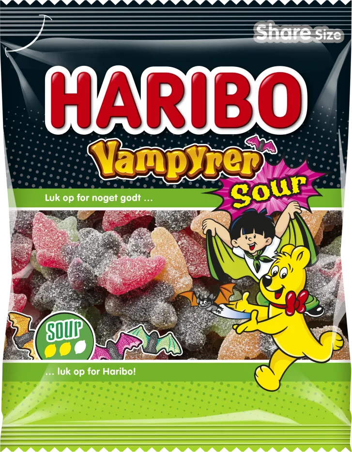 Haribo Vampyrer Sour - winegum Best before date February 2025