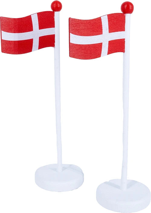 Celebration - Dansk flag af træ 15cm 2 stk. - Danish flags of wood to stand on a table