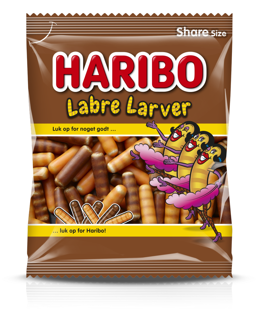 Haribo Labre Larver - sugar covered / sweet liquorice - Best before date May 2026