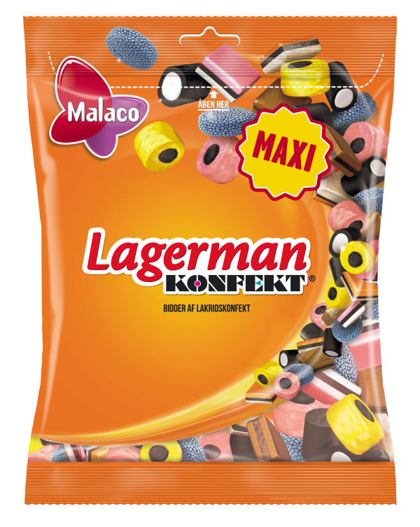 Malaco - Lagerman konfekt Maxi size - Very Traditional Christmas Confectionery - Licorice