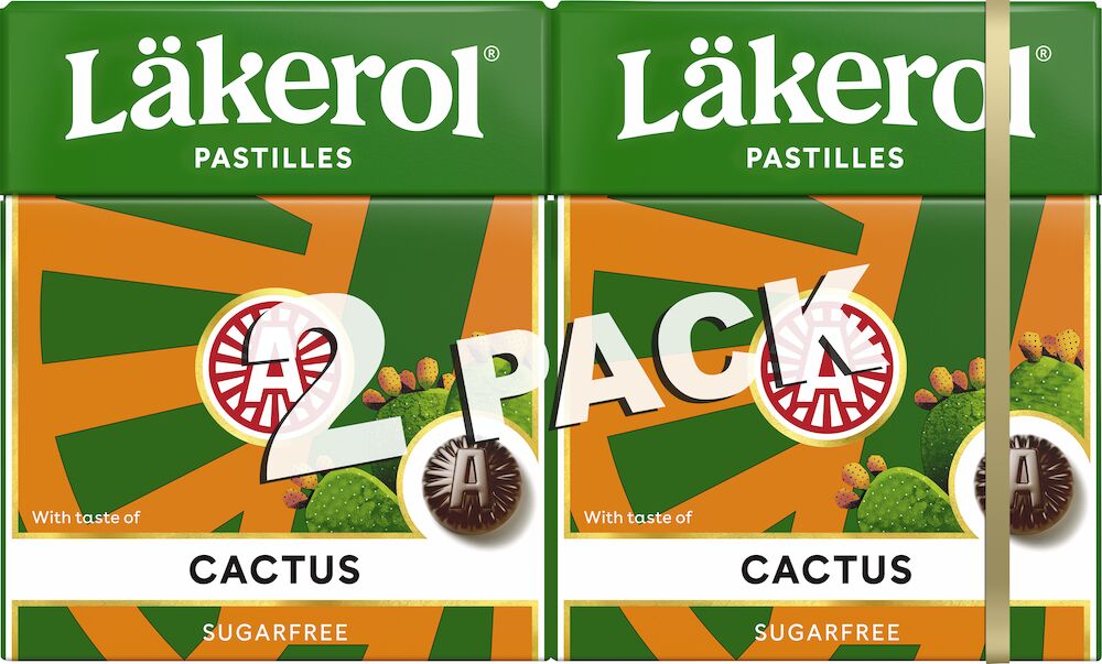 Läkerol - Cactus 2pk sukkerfri - Läkerol Pastilles - liqorice