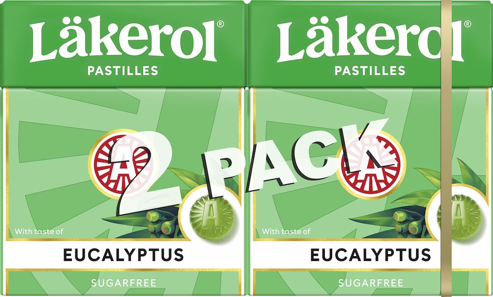 Läkerol - Eucalyptus 2pk sukkerfri - Läkerol Pastilles -