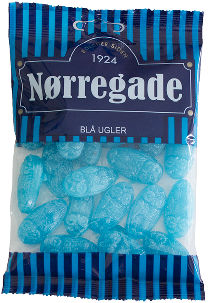 Nørregade Bolcher Blå Ugler – Danish
