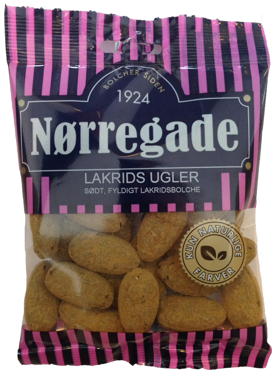 Nørregade - Lakrids Ugler - sweet liquorice with powder