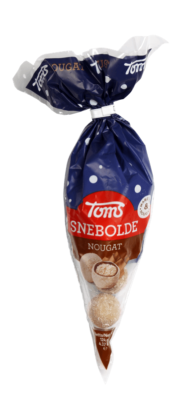Toms - Snebolde spidspose nougat - marzipan/nougat/chocolate