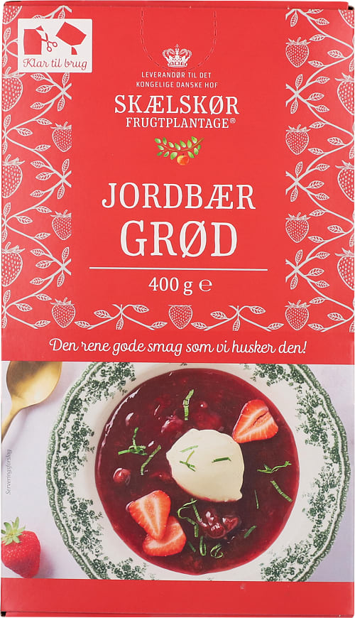 Jordbærgrød "Rødgrød med fløde" - strawberry