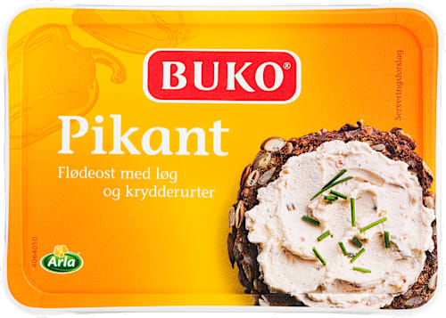 Buko - Pikant Flødeost m. løg og krydderurter Best before date 15th June 2026
