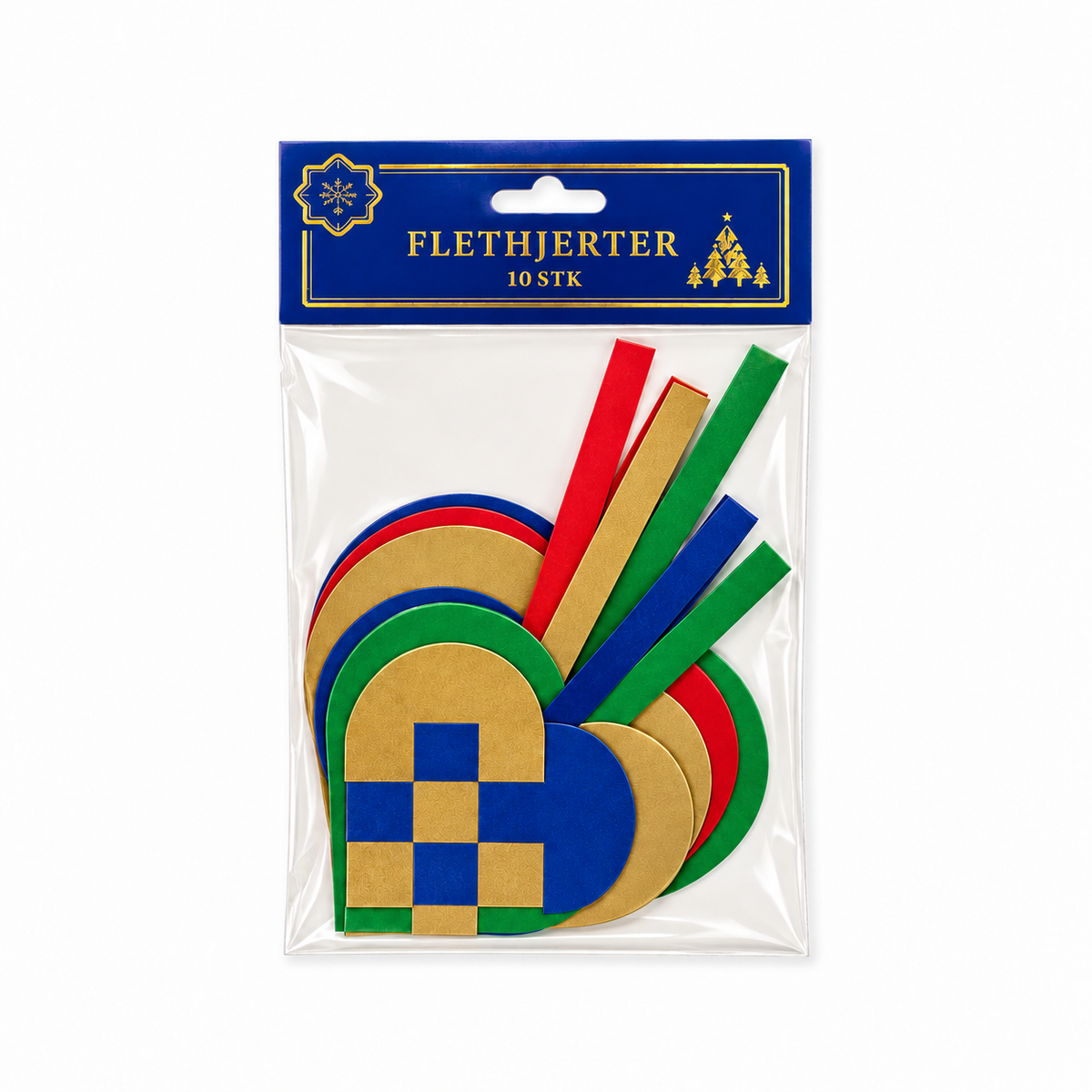 Christmas - Flettede hjerter 10 stk. i 3 str. - for your Christmas tree