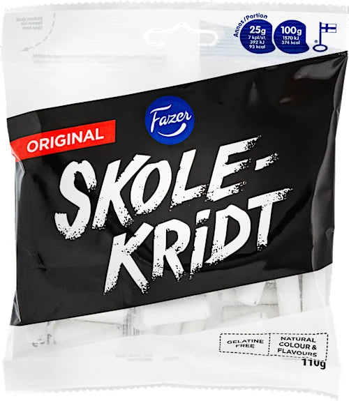 Skolekridt 110g - liquorice with salmiac