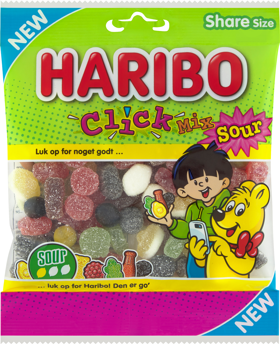 Haribo Click Mix Sour - winegum / liquorice mix