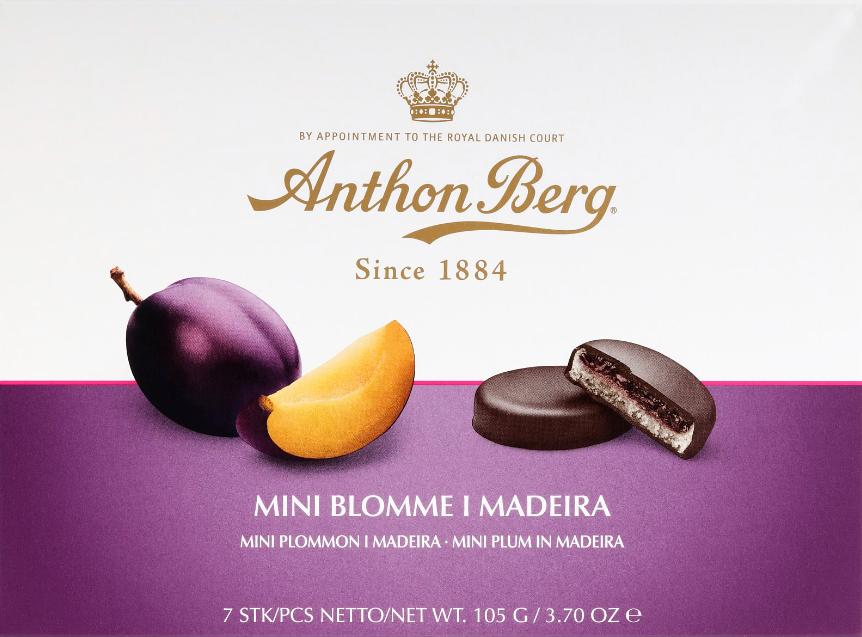 Anthon Berg - Mini Blomme I Madeira - mini marzipan / chocolate / plum