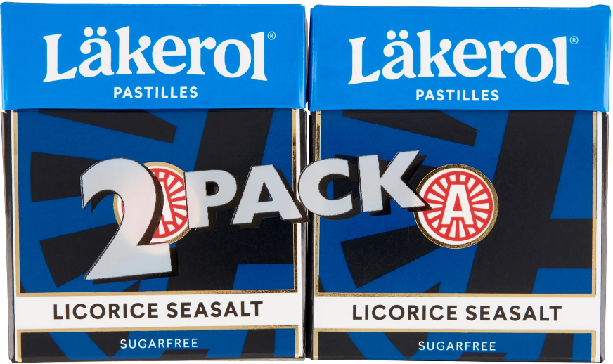 Läkerol - Liquorice Seasalt 2pk sukkerfri - Läkerol Pastilles - liqorice