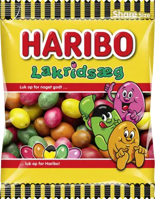 Haribo Lakridsæg - sweet liquorice covered in sugar