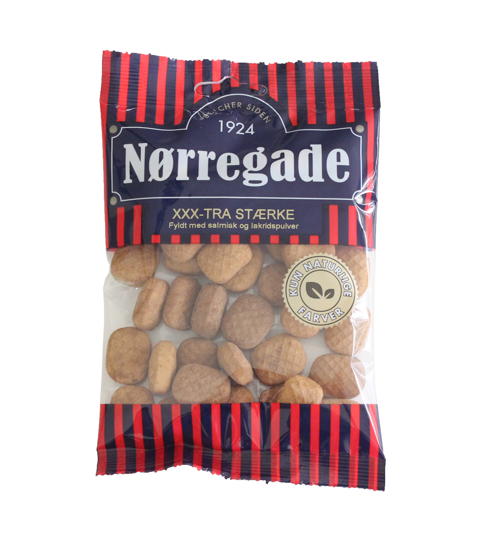 Nørregade - XXXtra Stærke - strong liquorice Best before date 31st March 2025