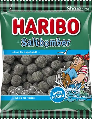 Haribo Saltbomber - salty liquorice covered with sugar