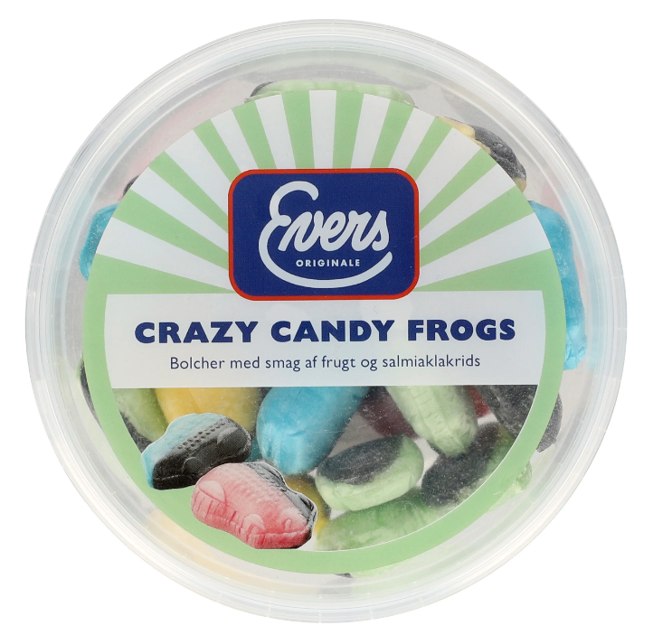 Evers - Crazy Candy Frogs - hard boiled candy with fruit and and liquorice taste