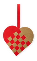 Christmas - Flettede hjerter 10 stk. i 3 str. - for your Christmas tree