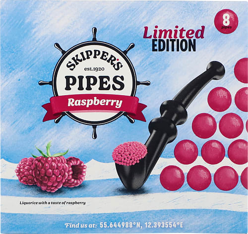 Malaco - Skipper´s Lakrids Piber  8pcs - liquorice/raspberry - Limited Edition