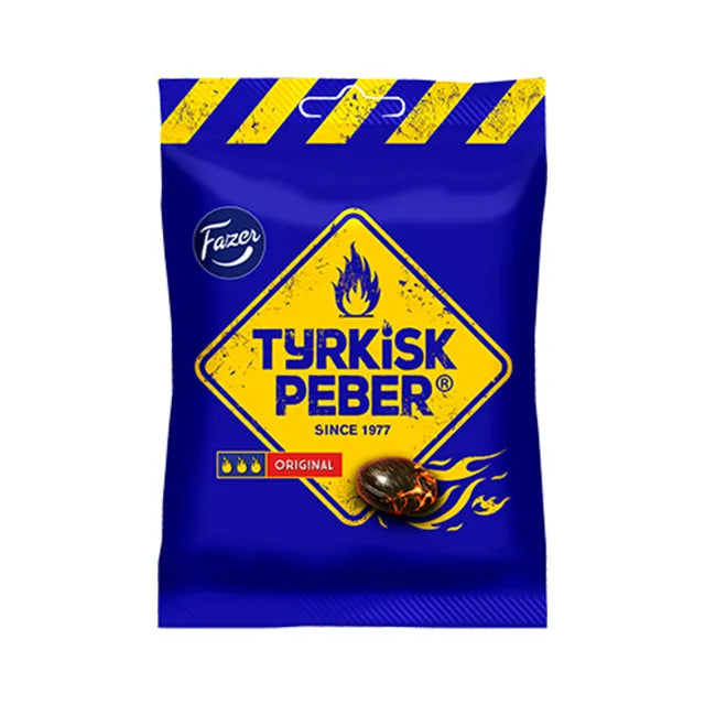 Tyrkisk Peber Original - hot liquorice-filling-taste inside the hardboiled candy - vegan