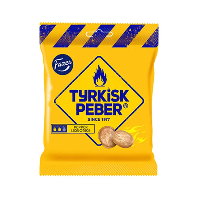 Tyrkisk Peber Pepper liquorice - hot liquorice-filling-taste inside the hardboiled candy - vegan
