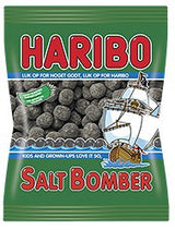 Haribo Saltbomber - salty liquorice covered with sugar - Best before date June 2026