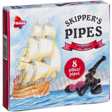 Malaco - Skipper´s Lakrids Piber Original 8pcs - liquorice Best before date 20th January 2026
