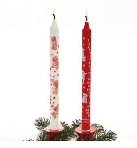 Kalenderlys - Bramming Nisser - Christmas candle with numbers 1-24