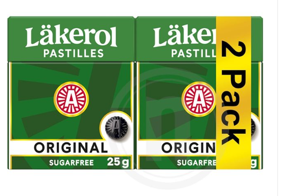 Läkerol - Original 2pk sukkerfri - Läkerol Pastilles - licorice Best before date 10 April 2025