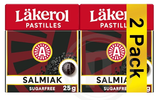 Läkerol - Salmiak 2pk sukkerfri - Läkerol Pastilles - liqorice