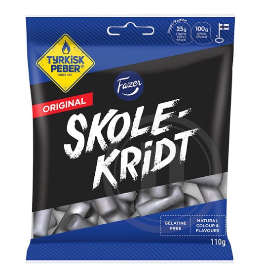 Skolekridt m. Tyrkisk peber - Lakrids med dragé og salmiakfyld - Licorice