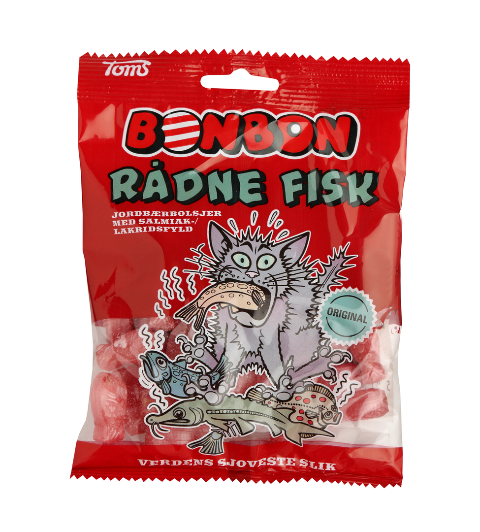 Bonbon - Rådne Fisk - strawberry / liquorice powder