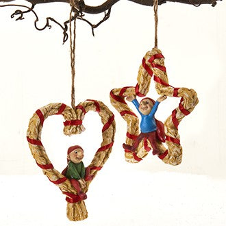 Christmas - Bramming halmhjerte eller halmstjerne i poly