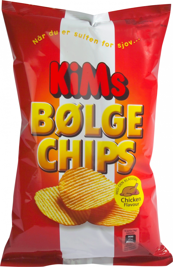 Kims Bølgechips med kyllingesmag - with chickenflavour