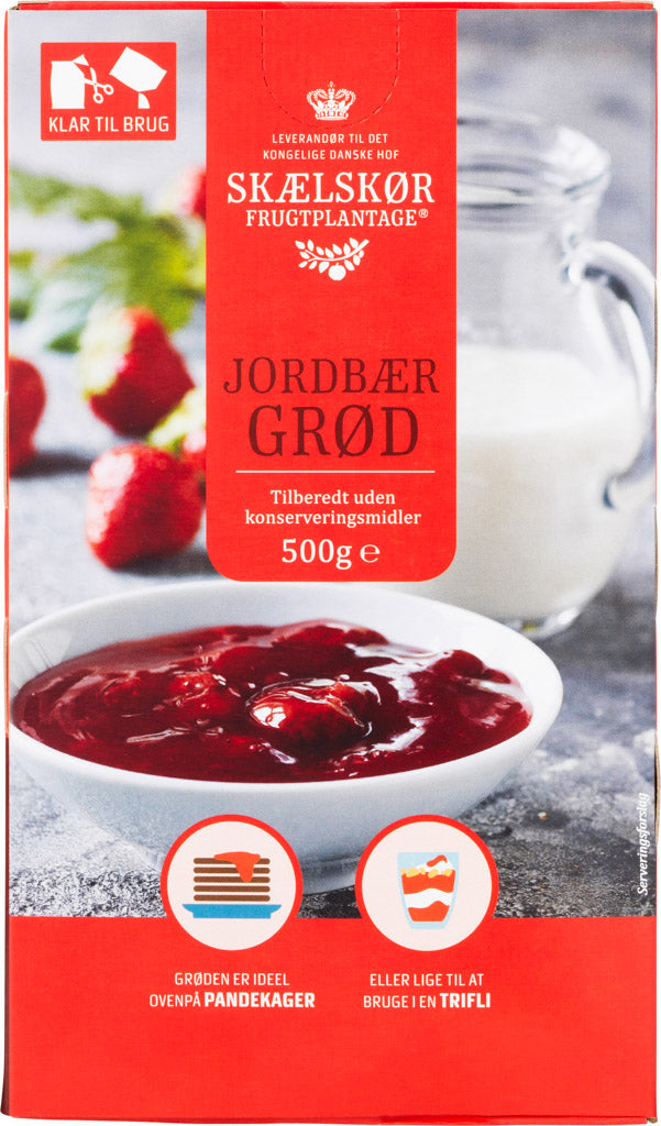 Jordbærgrød "Rødgrød med fløde" - strawberry