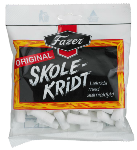 Skolekridt 110g - liquorice with salmiac